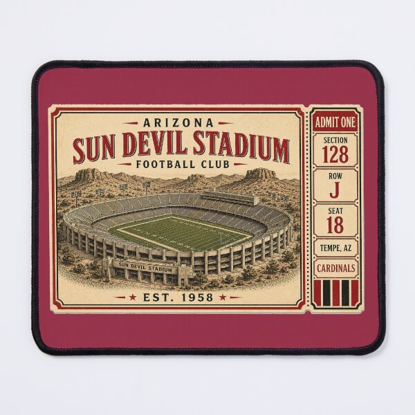 Item preview, Sun Devil Stadium Vintage Ticket | Arizona Retro Football Stadium designed and sold by GhostDawgs.