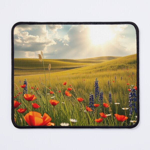 Item preview, Serene Wildflower Field at Golden Hour designed and sold by IntelliMindDesigns.