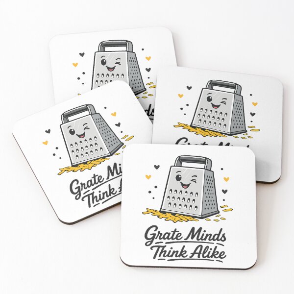 Item preview, Grate Minds Think Alike – Funny Cheese Grater Pun Design designed and sold by Apotheosis by Irie Meraki.