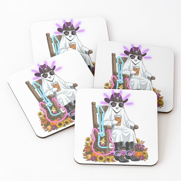 Item preview, Retro Neon Cowgirl Ghost with Guitar - Western Halloween designed and sold by VibranPalette.