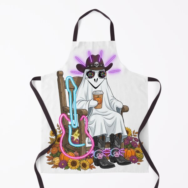 Item preview, Retro Neon Cowgirl Ghost with Guitar - Western Halloween designed and sold by VibranPalette.