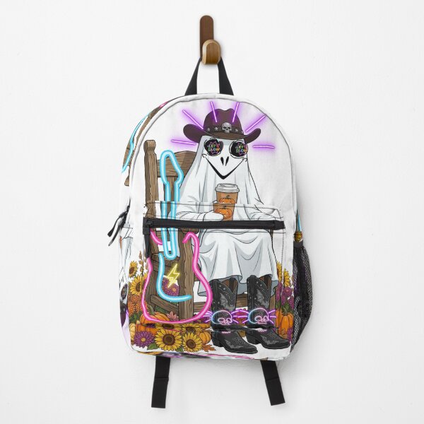Item preview, Retro Neon Cowgirl Ghost with Guitar - Western Halloween designed and sold by VibranPalette.