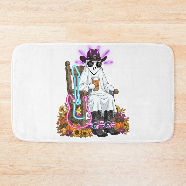Item preview, Retro Neon Cowgirl Ghost with Guitar - Western Halloween designed and sold by VibranPalette.