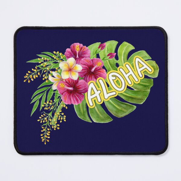 Item preview, Watercolor Aloha Tropical Hibiscus and Monstera Leaf designed and sold by SolutionsArt.