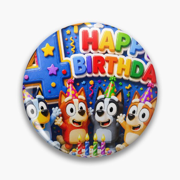 Item preview,     Bluey Number 4 Birthday Sticker PNG designed and sold by NorthernDk_art .