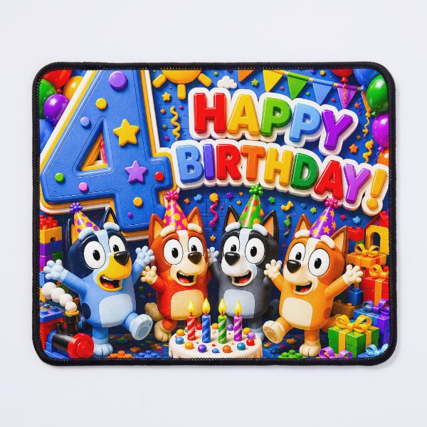 Item preview,     Bluey Number 4 Birthday Sticker PNG designed and sold by NorthernDk_art .