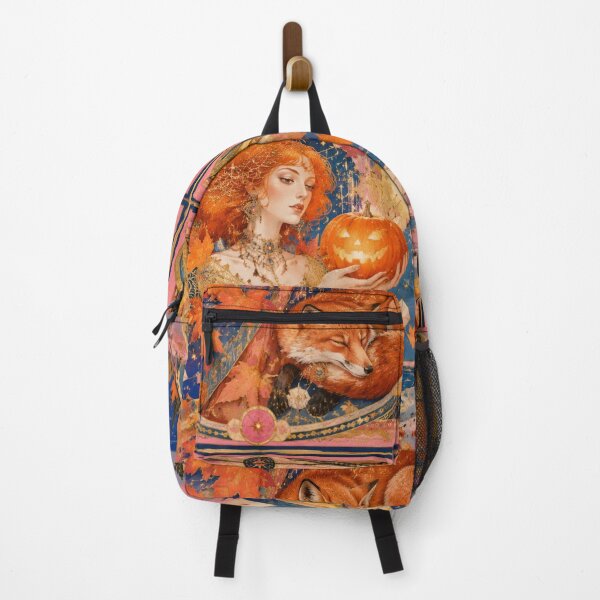 Item preview, The Autumn Goddess - Guardian of the Foxes, October Letters, Magic Pumpkin, Mystical Art Nouveau, Spirit of Samhain designed and sold by Natalia-Vlad.