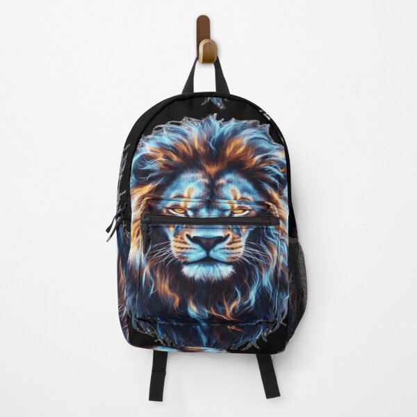 Item preview, Electric Lion King | Cyan Gold Fantasy Neon Art designed and sold by KingofHearts25.