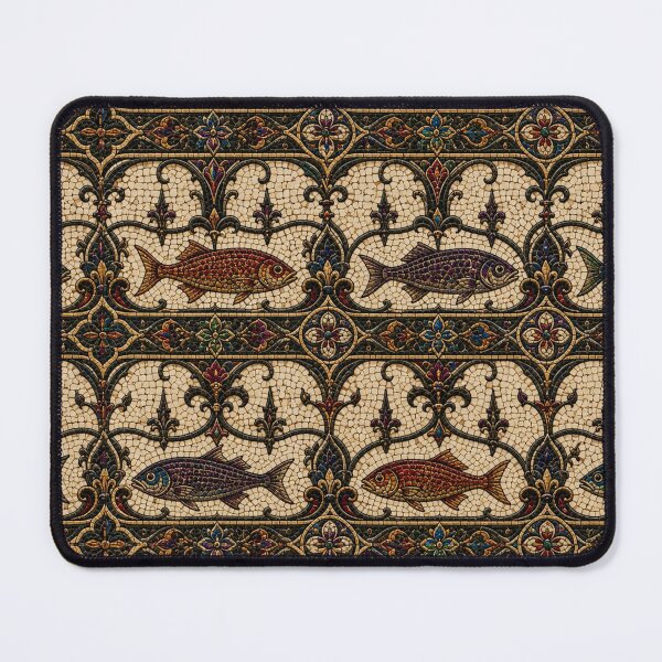 Item preview, Antique Byzantine Fish Mosaic Tile & Medieval Sanctuary Pattern designed and sold by cabuks.