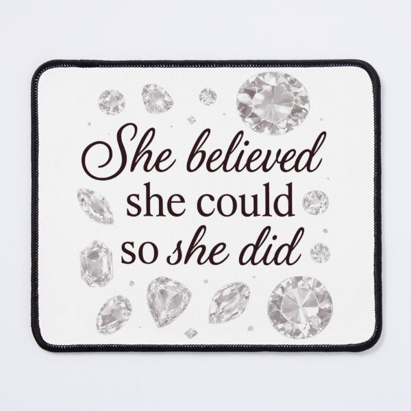 Item preview, She Believed She Could So She Did Quote with Scattered Diamonds designed and sold by jeweleddesigns.
