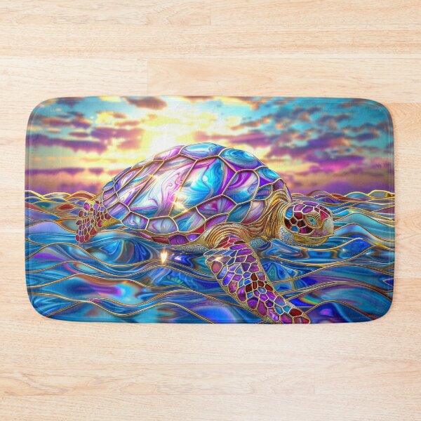 Item preview, Stained Glass Sea Turtle Ocean Art designed and sold by MargaretWiktor.