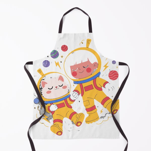 Item preview, Cute Cat and Boy Best Friends in Space Sticker designed and sold by inkfusionhub99.