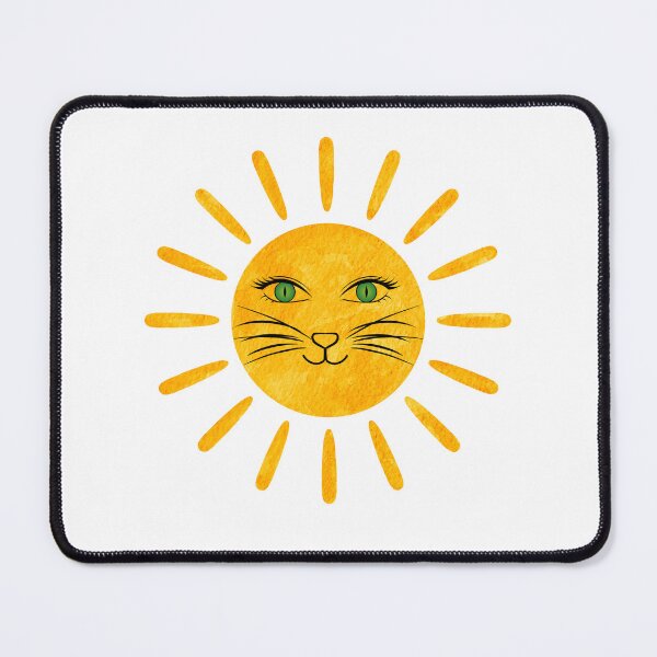 Item preview, Lucky Irish Sun Cat with Green Eyes Whimsical Art designed and sold by heartofireland.