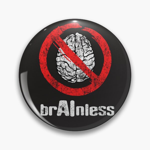 Item preview, STOP AI / Anti-AI Symbol - brAInless designed and sold by Frank J. Art.