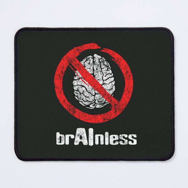Item preview, STOP AI / Anti-AI Symbol - brAInless designed and sold by Frank J. Art.