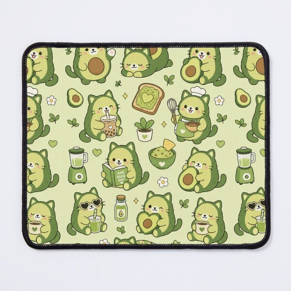 Item preview, Cute Avocado Cat Kawaii Pattern designed and sold by Soft Berry Studio.