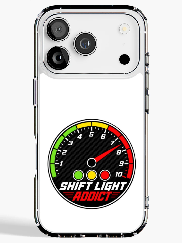 Thumbnail 1 of 5, iPhone Case, Shift Light Addict - Sim Racing Humor designed and sold by GarageGraphics.