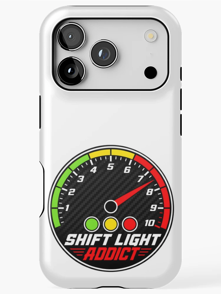 Thumbnail 1 of 4, iPhone Case, Shift Light Addict - Sim Racing Humor designed and sold by GarageGraphics.