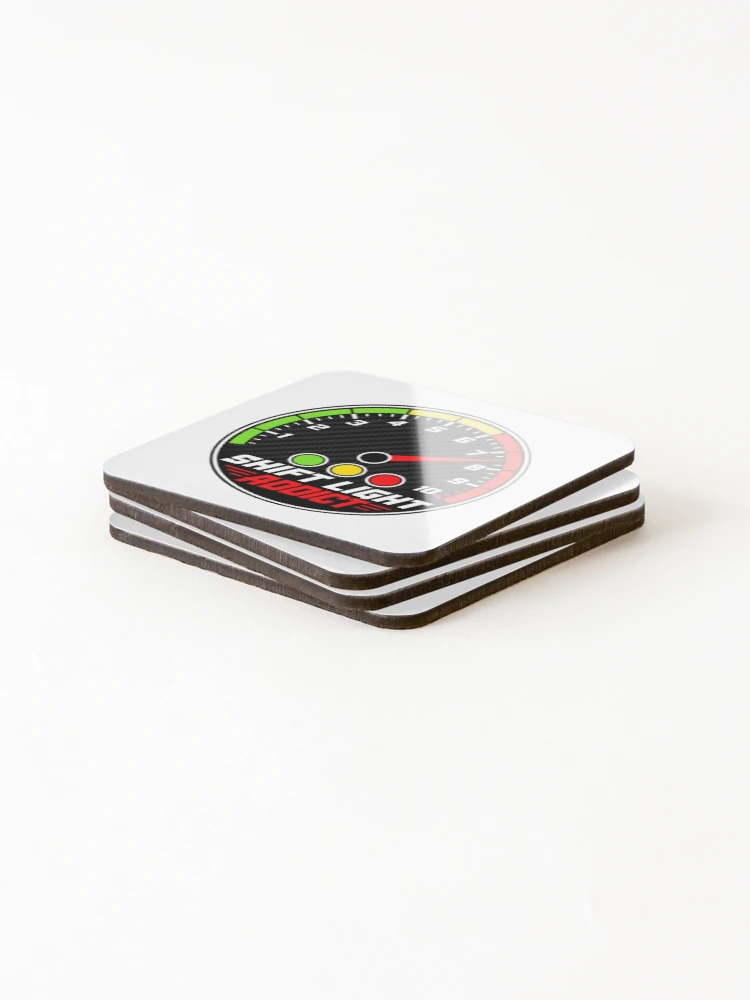 Thumbnail 4 of 5, Coasters (Set of 4), Shift Light Addict - Sim Racing Humor designed and sold by GarageGraphics.