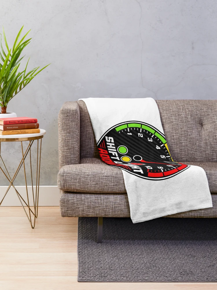 Thumbnail 2 of 6, Throw Blanket, Shift Light Addict - Sim Racing Humor designed and sold by GarageGraphics.