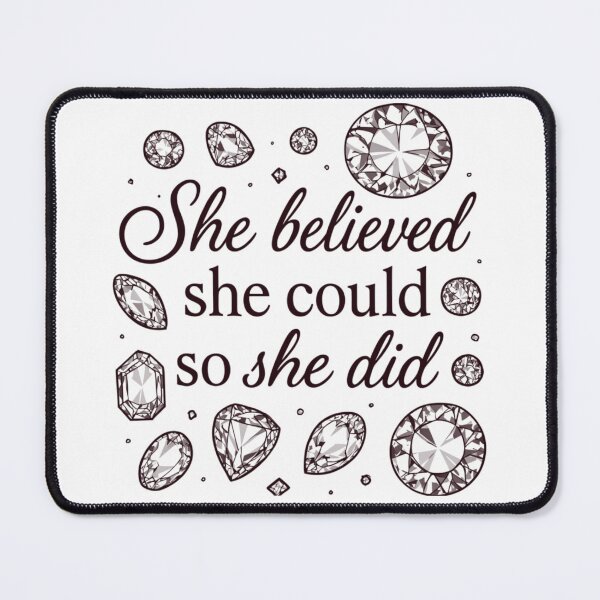 Item preview, She Believed She Could So She Did Quote with Scattered Diamonds II designed and sold by jeweleddesigns.