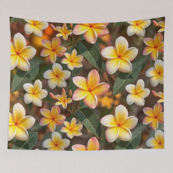 Item preview, Tropical Yellow Plumeria Flower Pattern designed and sold by IntelliMindDesigns.