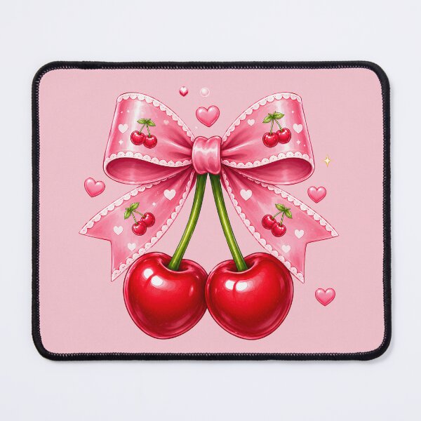 Item preview, Kawaii Cherry Bow Cute Coquette designed and sold by Pampam-stickers.