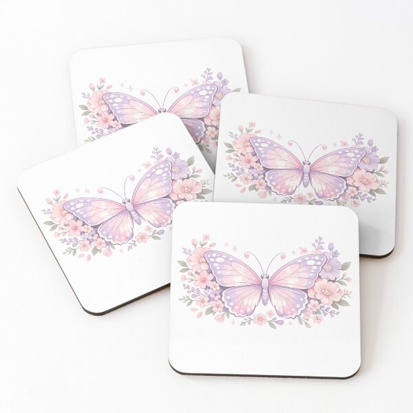 Item preview, Pastel Butterfly & Floral Harmony – Feminine Aesthetic Vector Design designed and sold by stickyverselab.