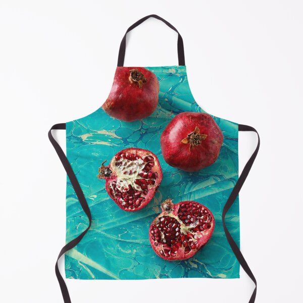Item preview, Pomegranate on Turquoise Ebru Marbling Art – Red Fruit Photography designed and sold by Pacika.