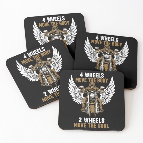 Item preview, 4 Wheels Move The Body 2 Wheels Move The Soul Vintage Motorcycle Biker designed and sold by MysticMirth.
