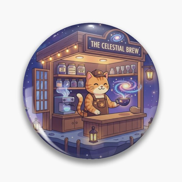 Item preview, The Celestial Brew – Cosmic Cat Café designed and sold by Dogandesighn.