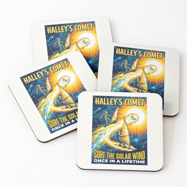 Item preview, Halley's Comet Retro NASA Travel Poster Solar Surf designed and sold by RetroRewind Studio.