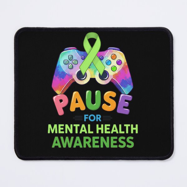 Item preview, Pause For Mental Health Awareness Gamer Green Ribbon Video Game designed and sold by MysticMirth.
