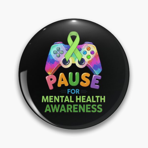 Item preview, Pause For Mental Health Awareness Gamer Green Ribbon Video Game designed and sold by MysticMirth.