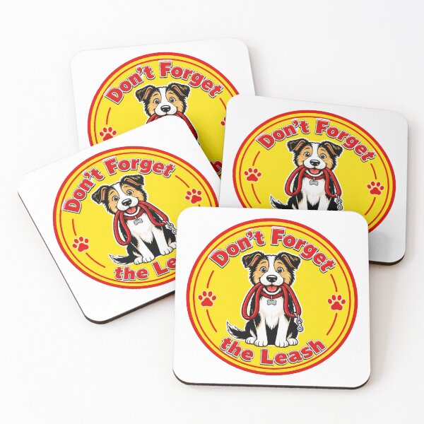 Item preview, Don't Forget the Leash Border Collie Sticker Yellow designed and sold by barbastyle.