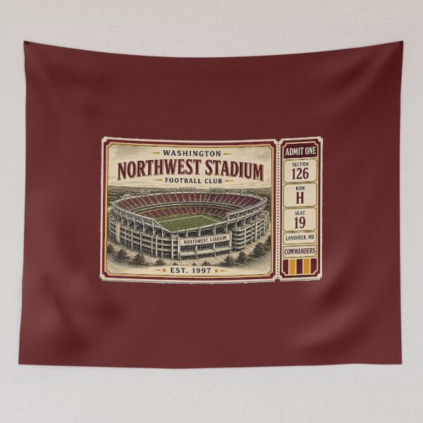 Item preview, Northwest Stadium Vintage Ticket, Washington Retro Football Stadium designed and sold by GhostDawgs.