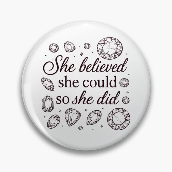 Item preview, She Believed She Could So She Did Quote with Scattered Diamonds III designed and sold by jeweleddesigns.