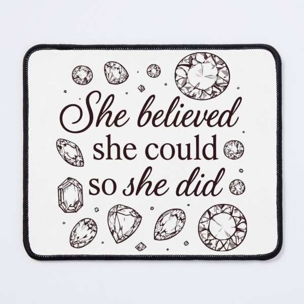 Item preview, She Believed She Could So She Did Quote with Scattered Diamonds III designed and sold by jeweleddesigns.