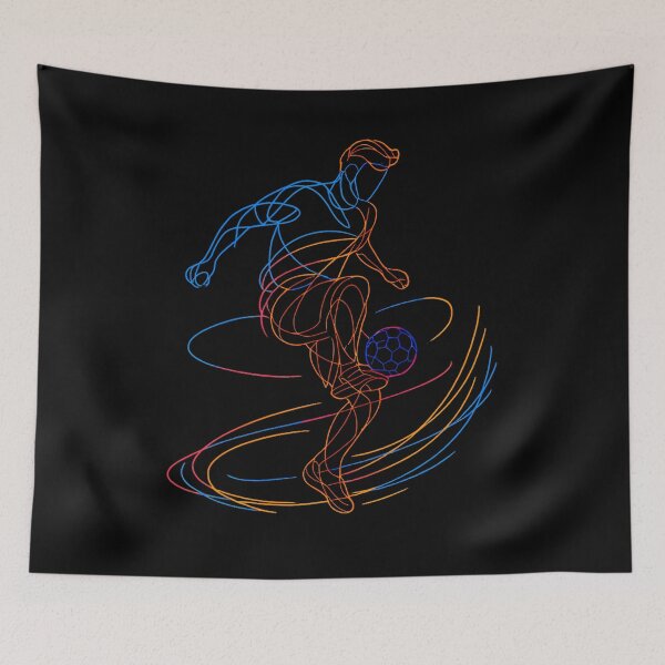 Item preview, Neon Soccer Ball Juggling Line Art Sports Graphic  designed and sold by RoyesButler.
