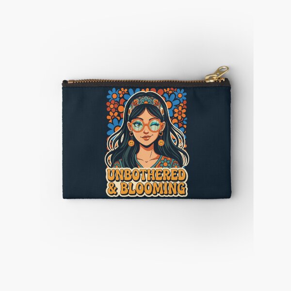 Item preview, Retro Groovy Hippie Girl with Flowers - Unbothered & Blooming designed and sold by Juka-Arts-CC.