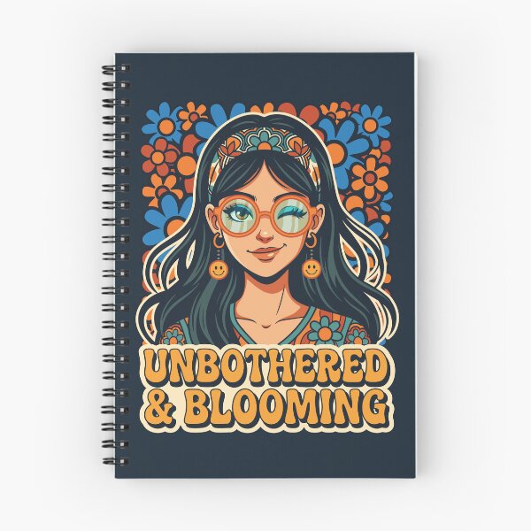 Item preview, Retro Groovy Hippie Girl with Flowers - Unbothered & Blooming designed and sold by Juka-Arts-CC.