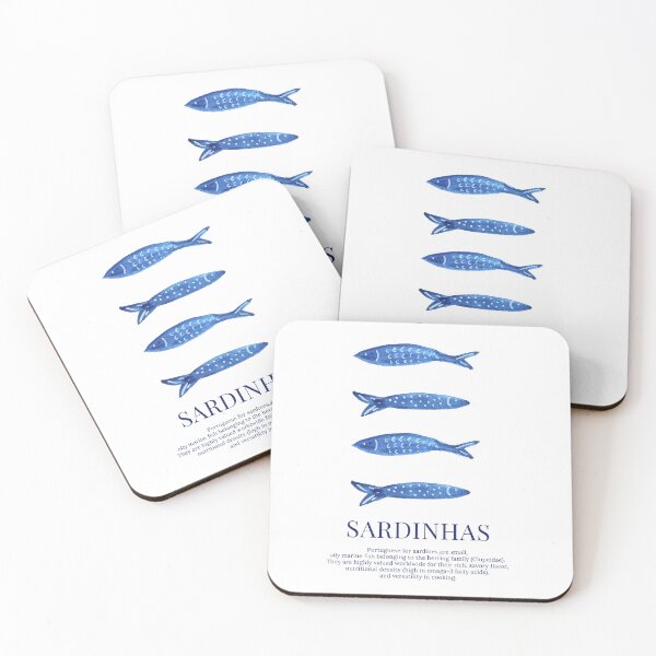 Item preview, Decorative poster of sardines in watercolor designed and sold by ElizabethCoelho.