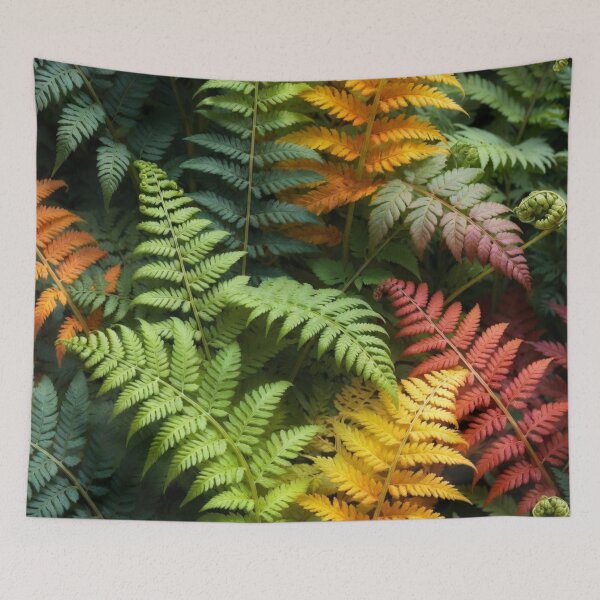 Item preview, Vibrant Colorful Fern Leaves Pattern designed and sold by IntelliMindDesigns.