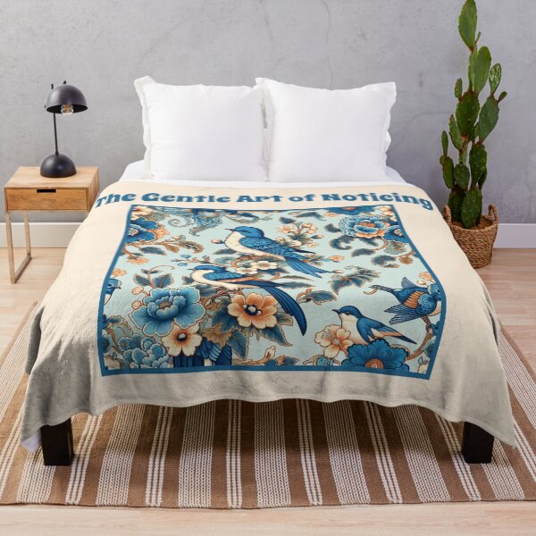 Item preview, The Gentle Art of Noticing Blue Bird Cottagecore Nature Lover Design designed and sold by Sachie's Studio.