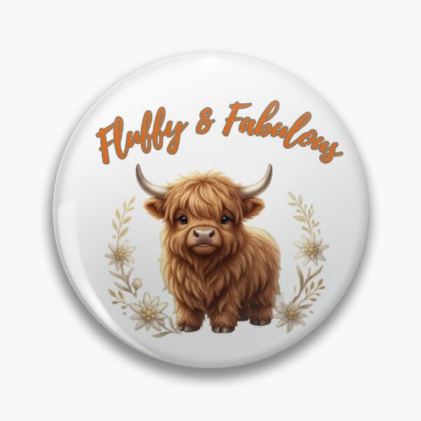 Item preview, Fluffy and Fabulous Cute Highland Cow Cottagecore Floral designed and sold by Inka Moon Design.
