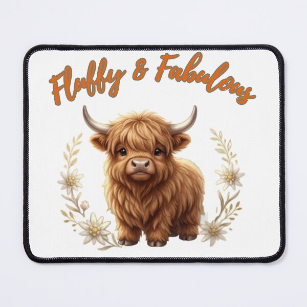 Item preview, Fluffy and Fabulous Cute Highland Cow Cottagecore Floral designed and sold by Inka Moon Design.