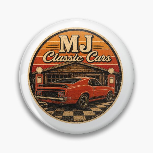 Item preview, MJ Classic Cars ⭐ Retro Muscle Car Garage Vintage Gift designed and sold by UrbanPrintVibes.