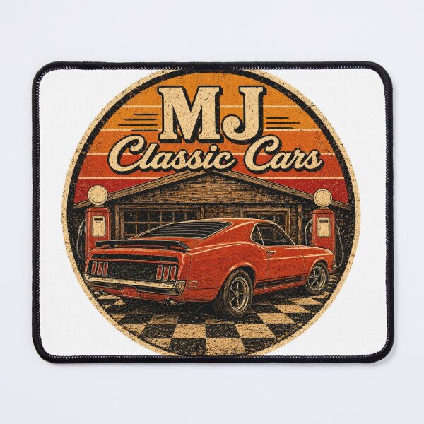 Item preview, MJ Classic Cars ⭐ Retro Muscle Car Garage Vintage Gift designed and sold by UrbanPrintVibes.