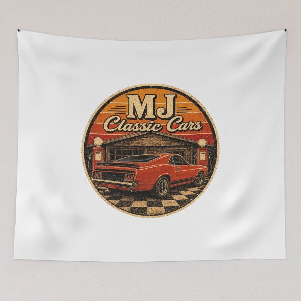 Item preview, MJ Classic Cars ⭐ Retro Muscle Car Garage Vintage Gift designed and sold by UrbanPrintVibes.