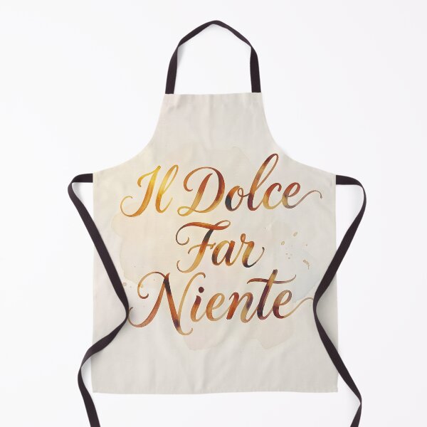 Item preview, Il Dolce Far Niente – Calligraphy on Beige with Golden Orange Script designed and sold by EmeraldeaArt.